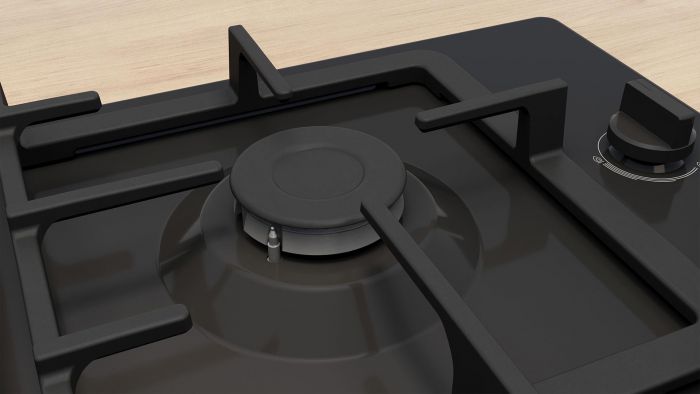 Варильна поверхня Bosch газова, 60см, чавун, WOK,чорний
