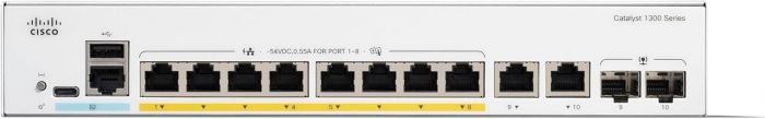 Комутатор Cisco Catalyst 1300 8xGE, PoE, Ext PS, 2x1G Combo