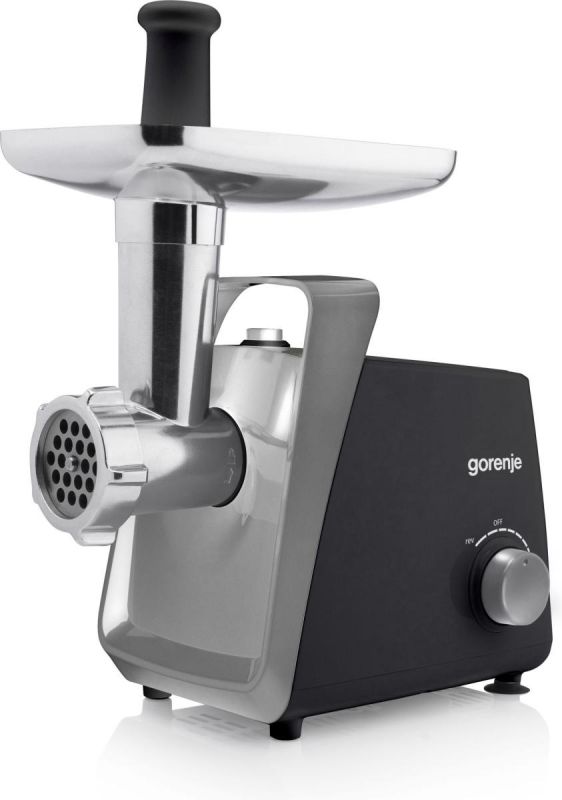 М'ясорубка Gorenje, 1600Вт, 2,2кг/хв, 2 решітки, пластик+метал, чорний