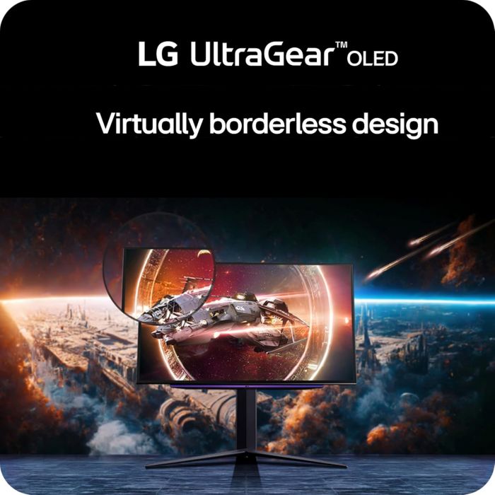 Монітор LG 27" 27GS95QE-B 2xHDMI, DP, USB, Audio, OLED, 2560x1440, 240Hz, 0.03ms, DCI-P3 98.5%, G-SYNC, FreeSync, AdaptiveSync, Pivot, DisplayHDR TRUE BLACK 400