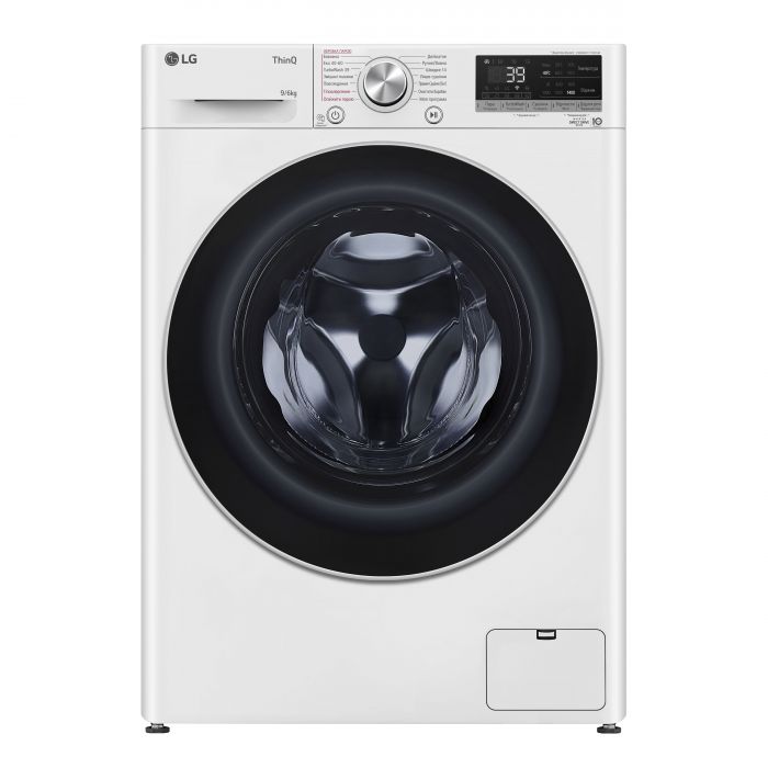 Прально-сушильна машина LG фронтальна, 9(6)кг, 1400, А, 56см, дисплей, пара, інвертор, білий