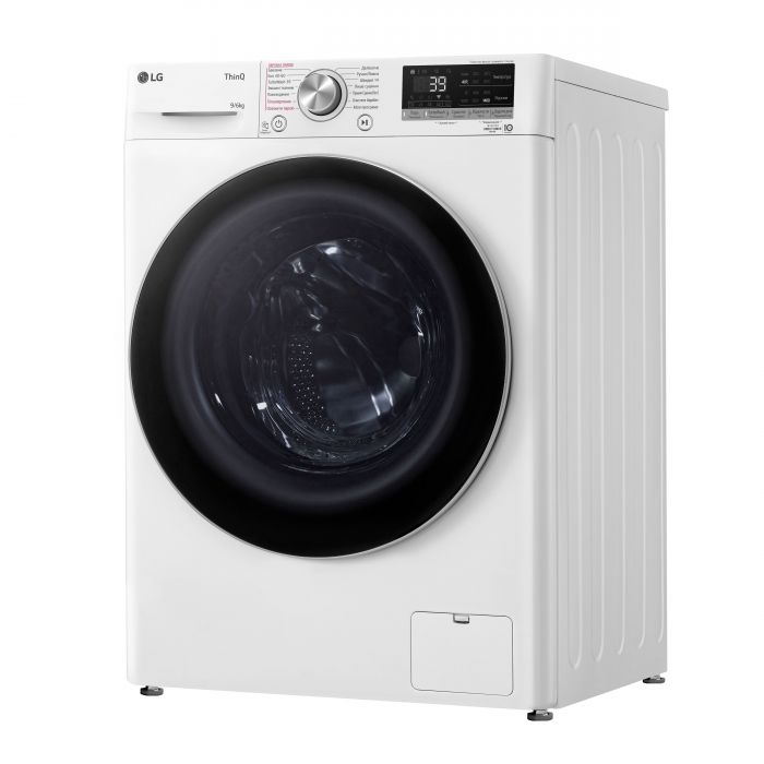 Прально-сушильна машина LG фронтальна, 9(6)кг, 1400, А, 56см, дисплей, пара, інвертор, білий