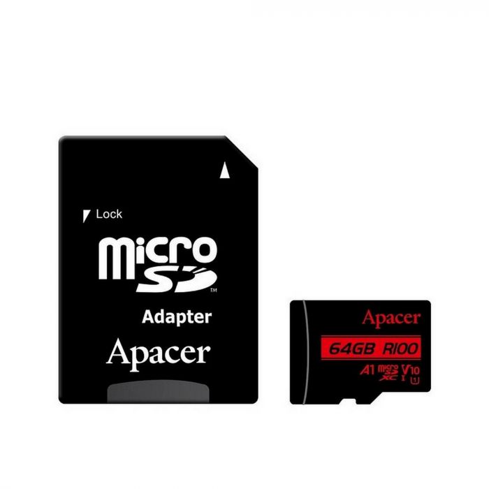 Карта пам'яті Apacer microSD  64GB C10 UHS-I R100MB/s + SD