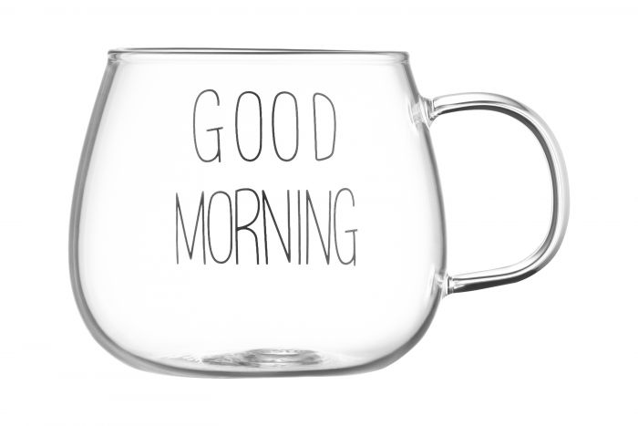Набір чашок з ручками Ardesto Good Morning, 430мл, 2шт, боросилікатне скло, прозорий