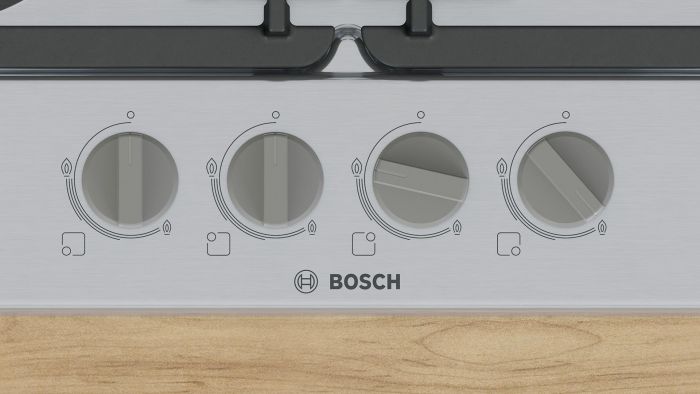 Варильна поверхня Bosch газова, 60см, чавун, WOK, нерж
