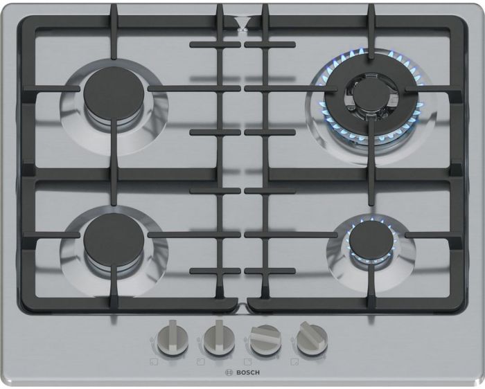 Варильна поверхня Bosch газова, 60см, чавун, WOK, нерж