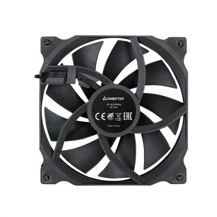 Корпусний вентилятор CHIEFTEC ZF-1425PWM, 140мм, 1200rpm, HDB, 4pin PWM, 20.1dBa, чорний