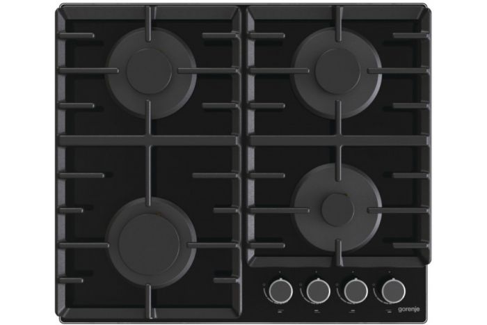 Варильна поверхня Gorenje газова на склі, 60см, чавун, чорний