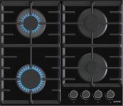 Варильна поверхня Gorenje газова на склі, 60см, чавун, чорний