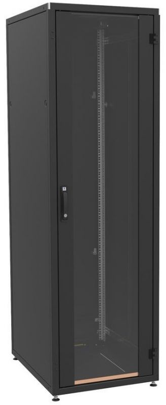 Шафа ZPAS 19", 33U, SZB IT, передні склянi дверi, 600х800 мм, максимально 1000кг, чорна