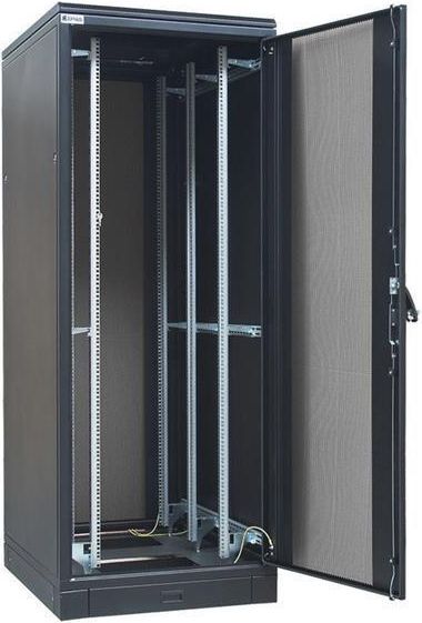 Шафа ZPAS 19", 45U, SZB IT, передні одностулкові перфоровані двері і задні розпашні, 600x1200 мм, максимально 1500кг, чорна