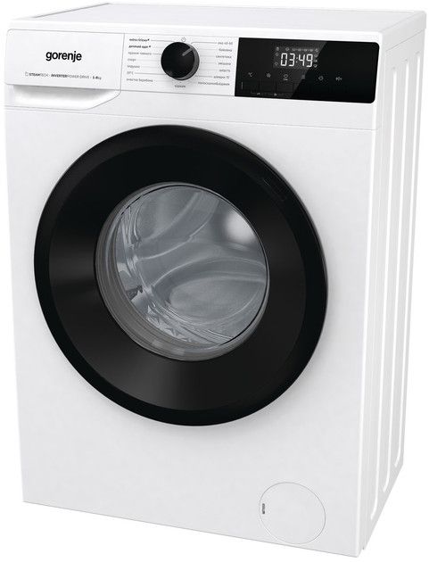 Пральна машина Gorenje фронтальна, 8кг, 1400, A+++, 55см, дисплей, пара, інвертор, білий