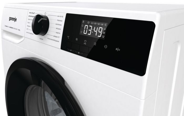 Пральна машина Gorenje фронтальна, 8кг, 1400, A+++, 55см, дисплей, пара, інвертор, білий