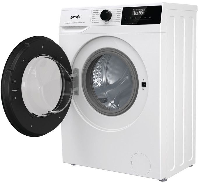Пральна машина Gorenje фронтальна, 8кг, 1400, A+++, 55см, дисплей, пара, інвертор, білий