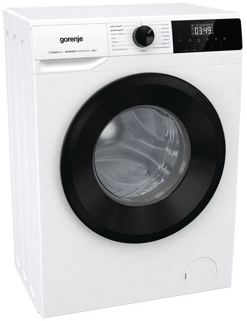 Пральна машина Gorenje фронтальна, 8кг, 1400, A+++, 55см, дисплей, пара, інвертор, білий