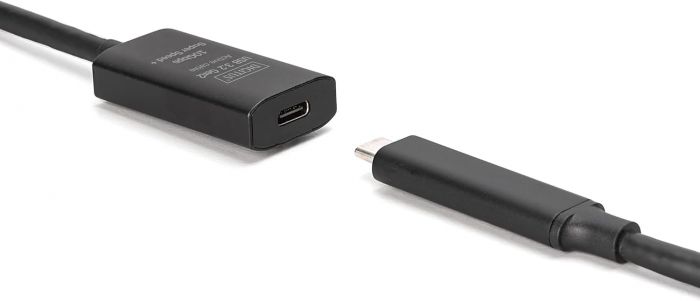 Подовжувач DIGITUS USB 3.2 Gen2 Active Cable 10G, C/M-C/F, 5м, чорний