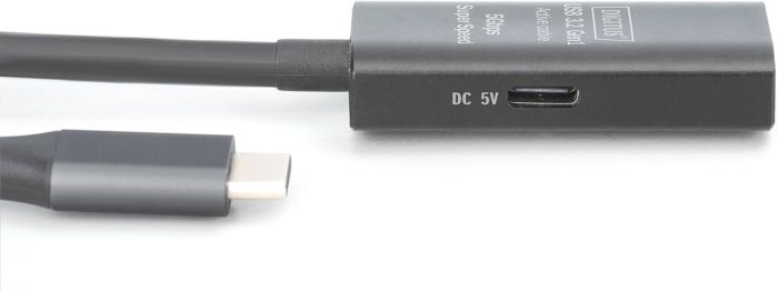 Подовжувач DIGITUS USB 3.2 Gen1 Active Cable 5G, C/M-A/F, 5м, чорний