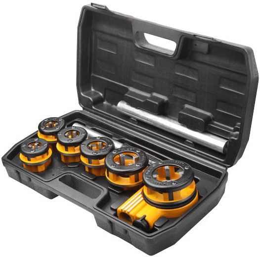 Плашки та мітчики Tolsen Профі, набір 9шт, 1/4", 3/8", 1/2", 3/4", 1", 5/4"