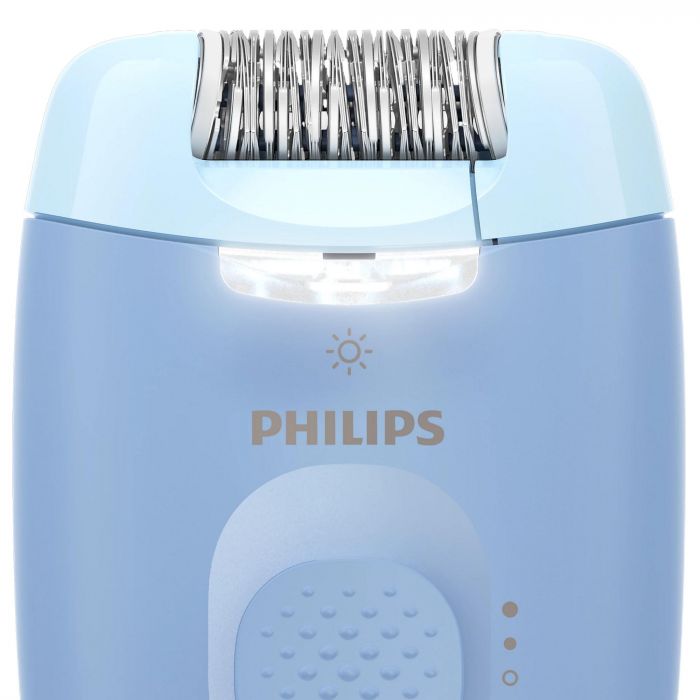 Епілятор Philips Series 2000 дисковий, від мережі, сух., насадок-2, з підсвіткою, блакитний