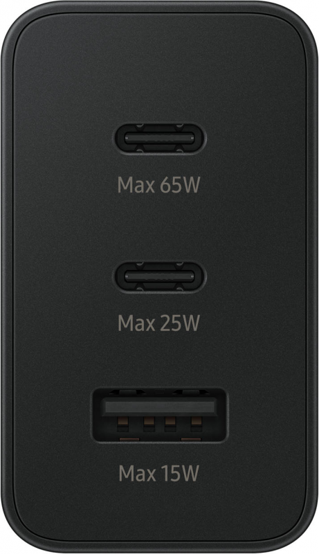 Зарядний пристрій мережевий Samsung 65Вт 2xUSB-С PD PPS/USB-A, чорний
