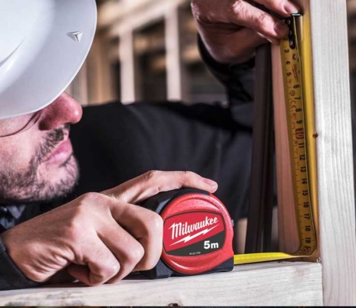 Рулетка Milwaukee, 8мх25мм, з фіксатором змотування, АБС-пластик
