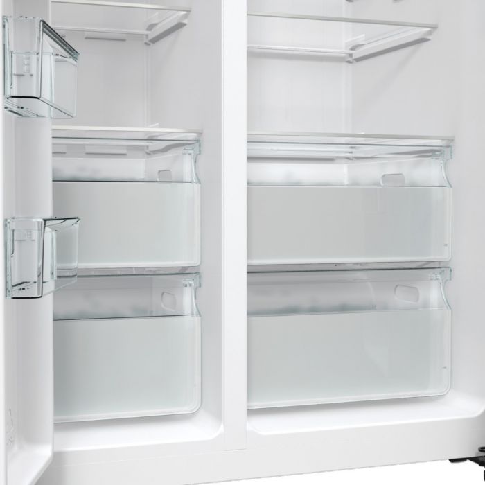 Холодильник SBS Gorenje, 179х70х92см, 2 двері, 376(190)л, А++, NF+, Інв., Зона св-ті, диспенсер, генератор льоду, Зовн. Диспл, нерж