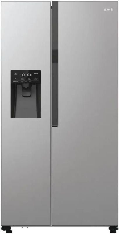 Холодильник SBS Gorenje, 179х70х92см, 2 двері, 376(190)л, А++, NF+, Інв., Зона св-ті, диспенсер, генератор льоду, Зовн. Диспл, нерж