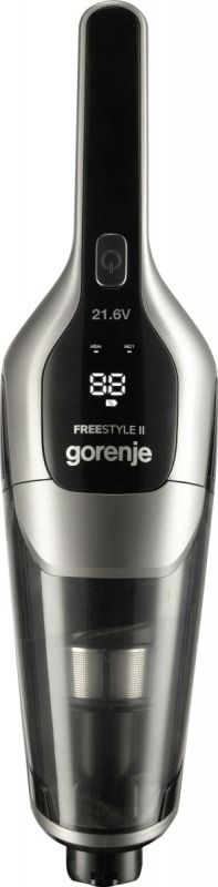 Пилосос Gorenje безпровідний, 132Вт, конт пил -0,6л, автон. робота до 55хв, вага-2,9кг, НЕРА, 2насадки, сірий