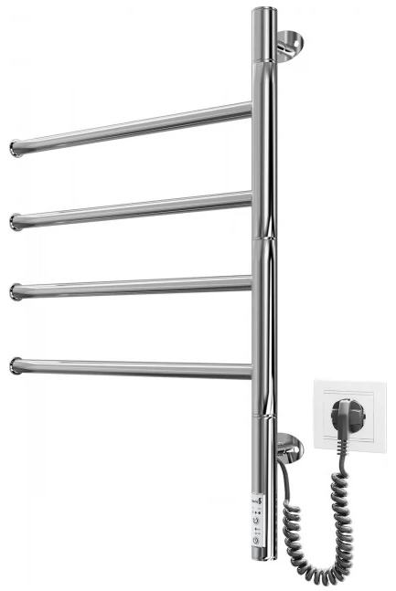 Рушникосушка Mario електрична Веєр-І, 600x445x55мм, таймер-регулятор, нерж.сталь, хром