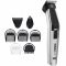 Набір для стрижки Babyliss, для бороди, вусів, голови, носа і тіла, акум., вібраційний мотор, насадок-8, чохол, сталь, сірий