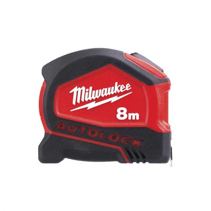 Рулетка Milwaukee Tape Measure Autolock, 8мх25мм, з фіксатором змотування, АБС-пластик