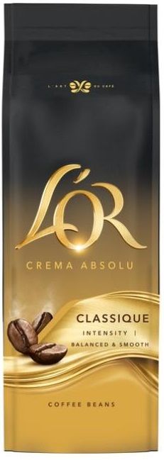 Кава L`OR зерна, 500г, Crema Absolute Classic, купаж арабіка/робуста