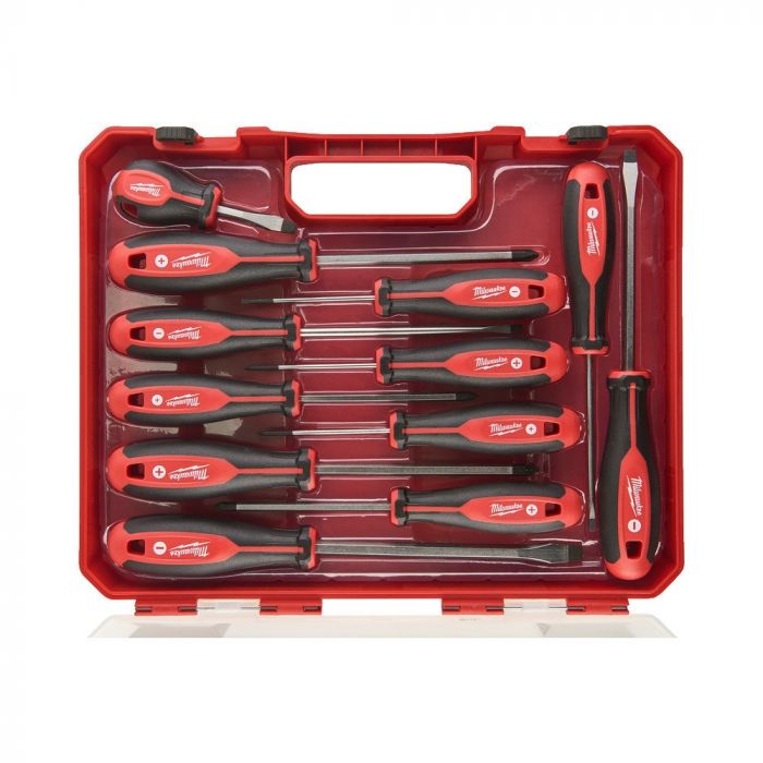 Викрутки Milwaukee набір 12шт, магнітні, SL,PH,PZ, кейс