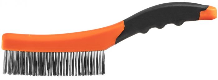 Щітка дротяна Neo Tools пряма, 4х16 рядів, прямий дріт 0.3мм, 260мм,  двокомпонентне руків'я