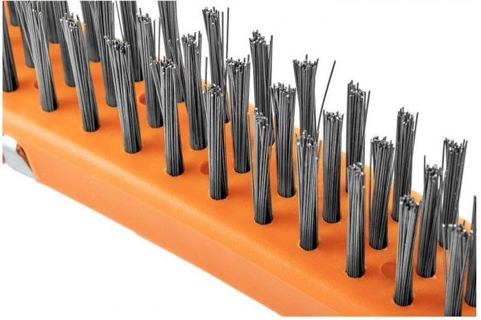 Щітка дротяна Neo Tools пряма, 3х19 рядів, прямий дріт 0.3мм, 345мм,  двокомпонентне руків'я