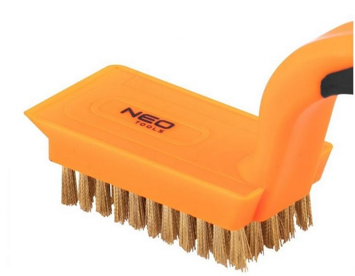 Щітка дротяна Neo Tools пряма, 5х11 рядів, прямий дріт 0.3мм, 180мм,  двокомпонентне руків'я