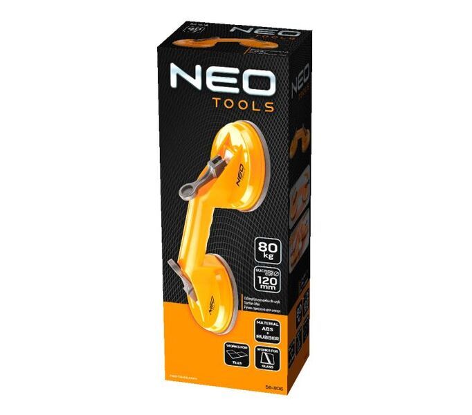 Присоска вакуумна Neo Tools, подвійна,, пластиковий корпус, діаметр 120мм, 80кг