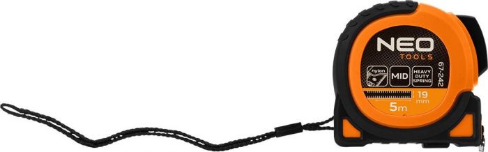 Рулетка Neo Tools Super Black, 5мx19мм, з фіксатором змотування, магніт