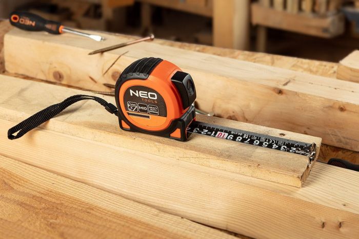 Рулетка Neo Tools Super Black, 5мx19мм, з фіксатором змотування, магніт