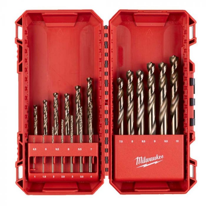 Набір свердел по металу Milwaukee HSS-Co, 1-10мм, кейс, 19шт