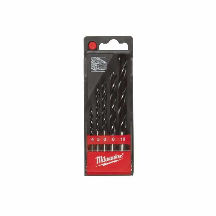 Набір свердел по дереву Milwaukee, 5шт, 4-10мм, кейс
