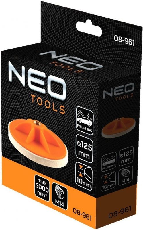 Диск полірувальний Neo Tools, губка середньої твердості , M14, 125x10мм