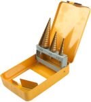 Набір свердел по металу Tolsen, східчасті, 3шт, 4-32мм, кейс