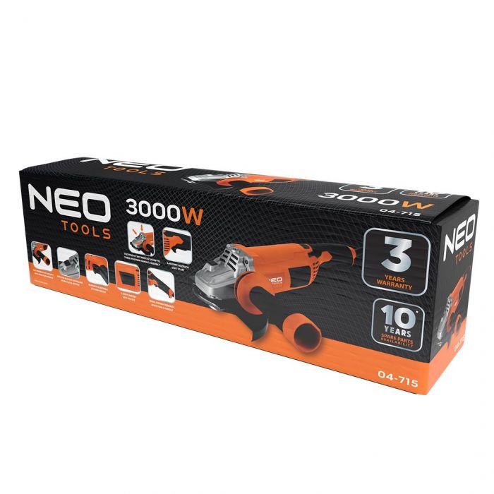 Шліфмашина кутова Neo Tools 230мм 3000Вт 6600об·хв 5.6кг