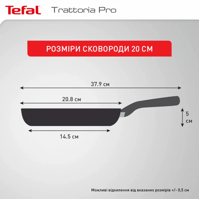 Сковорода Tefal Trattoria Pro, 20см, алюміній, чорний