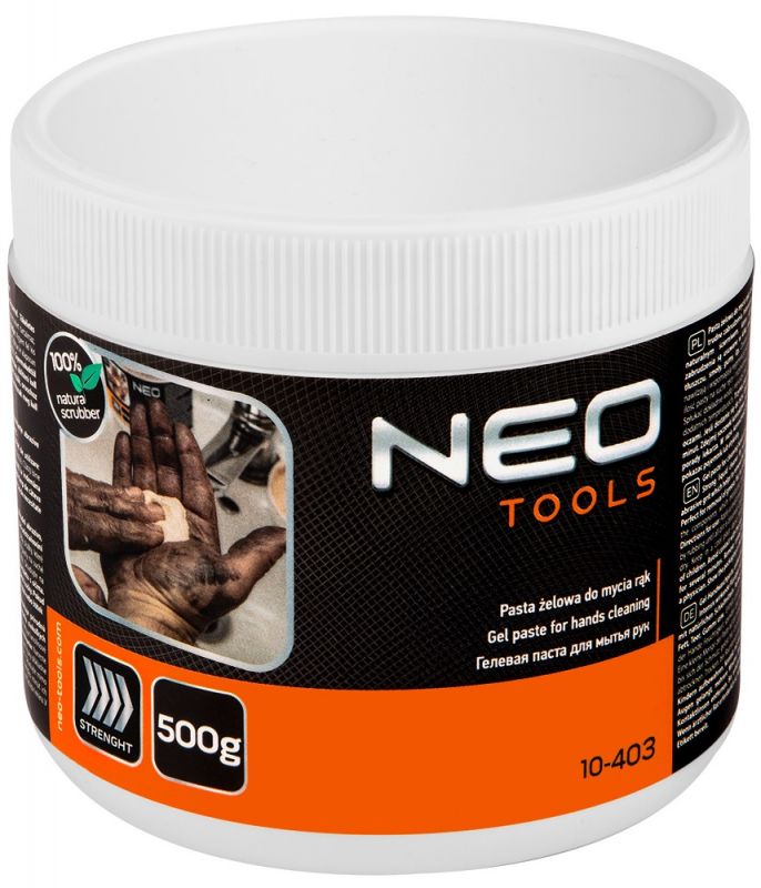 Гель-паста для миття рук Neo Tools, 500г, абразивна, нейтральний рН, кремовий колір