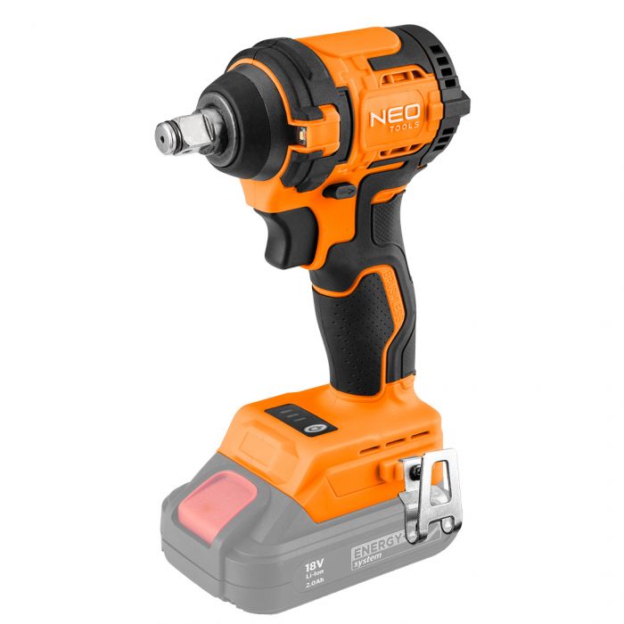 Гайковерт ударний Neo Tools Energy+ 18В безщітковий 2500об·хв 350Нм 1/2" 3 швидкості 1.1кг без АКБ та ЗП