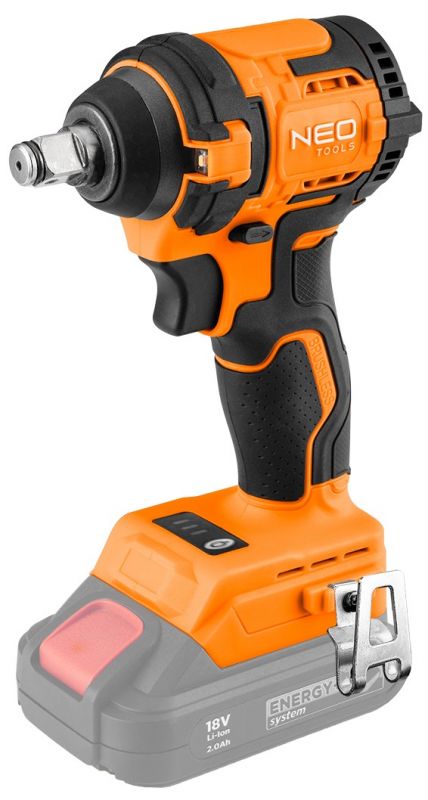Гайковерт ударний Neo Tools Energy+ 18В безщітковий 2500об·хв 350Нм 1/2" 3 швидкості 1.1кг без АКБ та ЗП