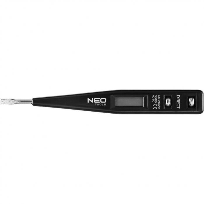 Детектор напруги Neo Tools, 12-250В, РК-дисплей