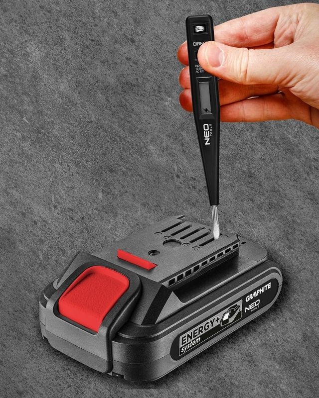 Детектор напруги Neo Tools, 12-250В, РК-дисплей